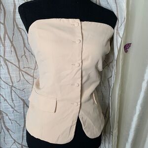 Elegant Cream Strapless Women's Top